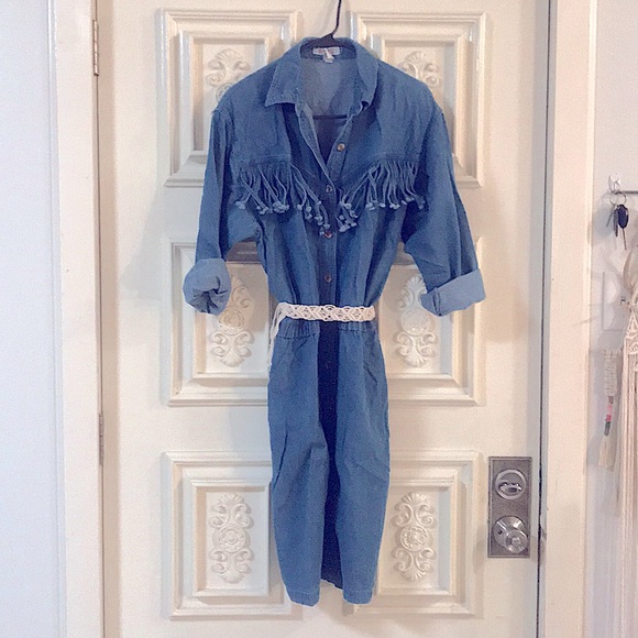 VtG Coastal Cowgirl Denim Button Down LongSleeves MIDI Southwestern Beauty๐๐ค - Picture 10 of 16